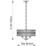  Endon 104466 - Luster na lancu CLIFTON 3xE14/6W/230V sjajni hrom/prozirno staklo | Eponuda.com