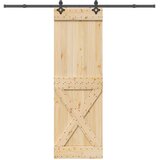  Klizna vrata NARVIK Prirodna i crna 70 x 210 cm (213,5 cm) | shoptok.hr