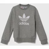Adidas Otroški pulover TREFOIL CREW siva barva, IY7436