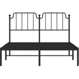  Metalni okvir za krevet s uzglavljem crni 140x190 cm | shoptok.hr