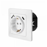 Logilink uzidna utičnica šuko, 1 USB-A, 1 USB-C