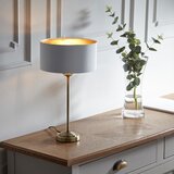  Endon 104054 - Stona lampa HIGHCLERE 1xE14/7W/230V bela/mesing prečnik 25 cm | Eponuda.com