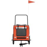 Prikolica za bicikl za ljubimce narančasto-siva tkanina/željezo | Eponuda.com
