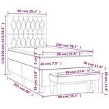  Okvir kreveta s oprugama i madrac svjetlosivi 90x200cm tkanina | shoptok.hr