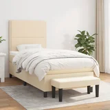 vidaXL Krevet s oprugama i madracem krem 90 x 190 cm od tkanine