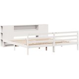 vidaXL Knjižna postelja brez vzmetnice bela 200x200 cm trdna borovina | Shoptok.si