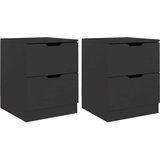 Nočna omarica 2 kosa črna 40x40x50 cm iverna plošča, (20732377) | Shoptok.si