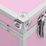  Kovčeg za šminku 37 x 24 x 40 cm ružičasti aluminijski | shoptok.hr