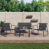 Maison Chic Seti vrtnega pohištva - Vrtna garnitura - Vrtni pohištvo set 4-delna z blazinami antracit jeklo, (21818095) | Shoptok.si