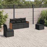 Maison Chic Seti vrtnega pohištva - Vrtna garnitura - Vrtni pohištvo set 5-delna z blazinami črn poli ratan, (21818695) | Shoptok.si