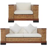 vidaXL 2-dijelni set sofa od prirodnog ratana s jastucima Cijene