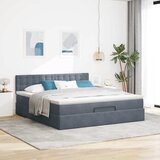  Otomanski krevet s madracem&LED tamnosivi 180x200cm baršunasti | shoptok.hr