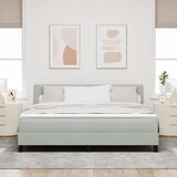  LED Box Spring Krevet Svijetlo siva 180 x 200 cm Baršun | shoptok.hr