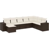  8-dijelni set vrtnih sofa s jastucima smeđi od poliratana | shoptok.hr