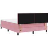  Box Spring postelja z vzmetnico in LED svetlobo roza 140x200 cm žamet, (22050137) | Shoptok.si