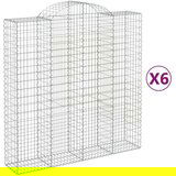  Obokane gabion košare 6 kosi 200x50x200/220 cm pocinkano železo, (20981945) | Shoptok.si