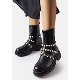 Gemre Black ankle boots embellished with pearls Callicratide | shoptok.hr