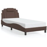 Maison Chic Postelja za odrasle - Posteljni Okvir z vzglavjem rjav 80x200 cm umetno usnje, (22080573) | Shoptok.si