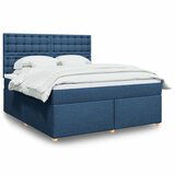 vidaXL Krevet s oprugama i madracem plavi 180x200 cm od tkanine | shoptok.hr