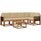 vidaXL Zunanja garnitura za sedenje z blazino 6 pcs Naravna in bež, (5000282269) | Shoptok.si