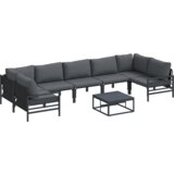 vidaXL Vrtna sedežna garnitura 8 pcs Antracitna Jeklo | Shoptok.si