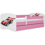 HAPPYKIDS Dječji krevet Dreamy trkaći auto 140x70 sa madracem bez ladice Rozičasta | shoptok.hr
