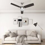 The Living Store Stropni ventilator sa svjetlom i daljinskim 108 cm tamnosmeđi | shoptok.hr