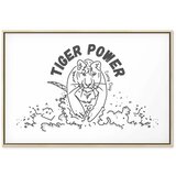  Slika - Tiger Power (1 Part) Wide 90x60 U prirodnom drvenom okviru | shoptok.hr