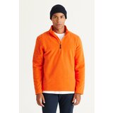 AC&Co / Altınyıldız Classics Men's Orange Anti-pilling Anti-Pilling Standard Fit Bato Collar Cold-Proof Fleece Sweatshirt. Cene