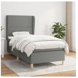  Box spring postelja z vzmetnico temno siva 90x190 cm blago | Shoptok.si