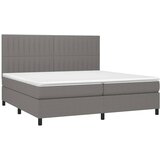  box spring s madracem LED tamnosivi 200x200 cm tkanina | shoptok.hr