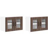  Zidni stakleni ormarić Lucca 2 pcs Smeđi hrast 60 x 31 x 40 cm | shoptok.hr