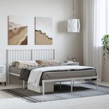  Metalni okvir za krevet s uzglavljem bijeli 135x190 cm | shoptok.hr