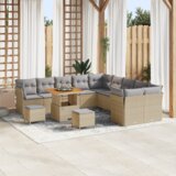 13 Dijelni vrtni sofa set s jastučićima Bež Poliratan Akacija Cijene