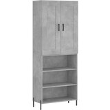 Maison Chic Visoka Komoda - Predalnik betonsko siva 69,5x34x180 cm inženirski les, (21722540) Cene