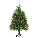 vidaXL Božično drevo med 150 LED z stojalom Zelena 120 cm PE | Shoptok.si