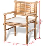  3-dijelni bistro set od bambusa s jastucima | shoptok.hr