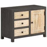 vidaXL Komoda sivo-bijela 75 x 35 x 55 cm od masivnog drva manga Cijene