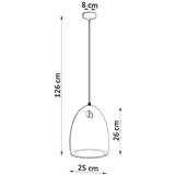Nice Lamps Bela viseča svetilka s keramičnim senčnikom ø 25 cm Sativa – | Shoptok.si