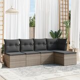 Maison Chic Seti vrtnega pohištva - Vrtna garnitura - Vrtni pohištvo set 5-delna z blazinami siv poli ratan, (21817261) | Shoptok.si