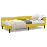 vidaXL Krevetni okvir sa kutnim dizajnom s uzglavljem Žuta 80 x 200 cm | shoptok.hr