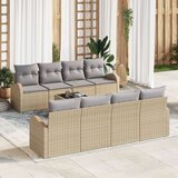  9-dijelni vrtni sofa set s jastučićima bež poli ratan Cijene