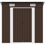  Vrtna kućica za pohranu smeđa 194 x 121 x 181 cm čelična | Eponuda.com