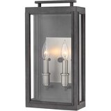 Quintiesse Sutcliffe Hinkley Zunanja stenska svetilka z 2 lučema, starani cink, IP44, (22099905) | Shoptok.si