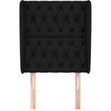  Vzglavje z ušesi črno 83x23x118/128 cm blago, (20794451) | Shoptok.si