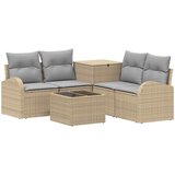  Set sofe 6 kom. Bež i svijetlo siva Poli Rattan i čelik | shoptok.hr