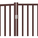 vidaXL Vrata za pse zložljiva 3 paneli rjava 150 cm topolovina | Shoptok.si