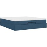  Otomanski okvir kreveta s madracima plavi 200x200cm tkanine | shoptok.hr