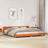 Maison Chic Posteljni okvir - Dvoposteljna postelja - Zakonska postelja brez vzmetnice vošč. rjav 180x200 cm borovina-J4554, (21764430) | Shoptok.si