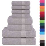 vidaXL Komplet brisač 8-delni siva 360 gsm 100% bombaž | Shoptok.si